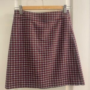 J. Crew Factory Wool-blend A-line miniskirt
00 / ANTIQUE NAVY BRICK RED